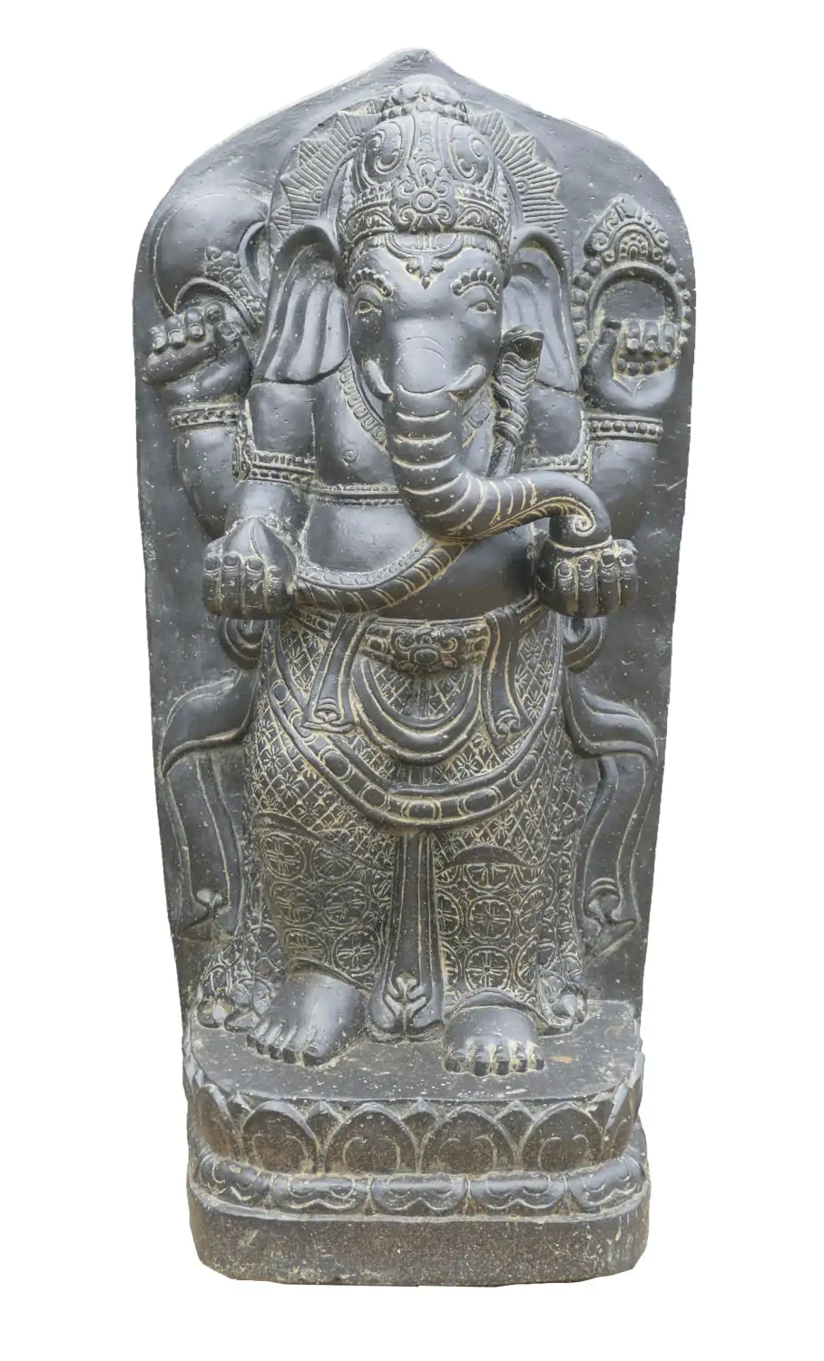  Product image 1 of the product “Relief standing Ganesha , 70cm Height | Cast stone, handcrafted & coloured ”